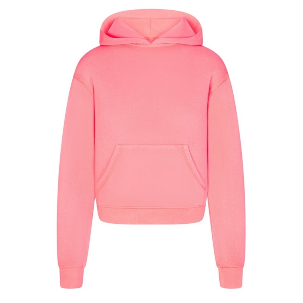 NWOT SKIMS Modal Coral Orange French Terry Classic Hoodie Sz S